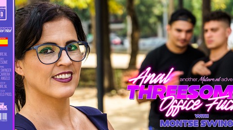 Montse Swinger - An anal threesome office fuck with thick and curvy MILF Montse Swinger - MatureNL